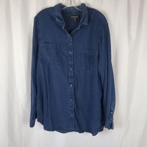 Dark Wash Denim Button Up